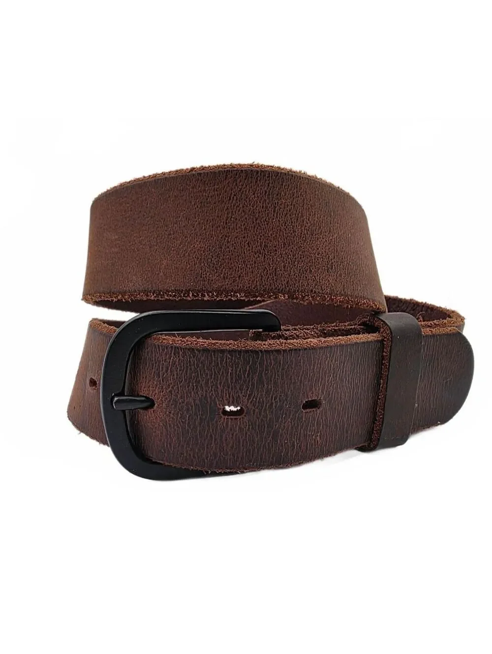 Mens Brown Genuine Leather Belt Size 32 Matte Western Cowboy Casual Jeans